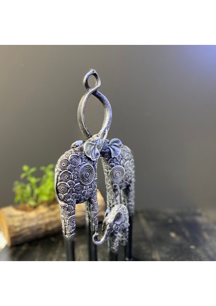 Dekoratif Fil Ailesi Gümüş Silver fiyatları