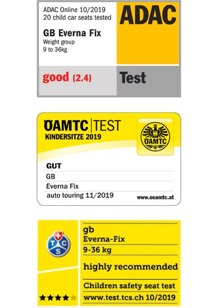 GB Everna Fix (Adac çarpışma test ödüllü isofixli bebek oto koltuğu 9-36 kg)