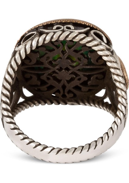 Fierce Snake Yılan Motifli Yeşil Taşlı Gümüş Erkek Yüzük fırsatları