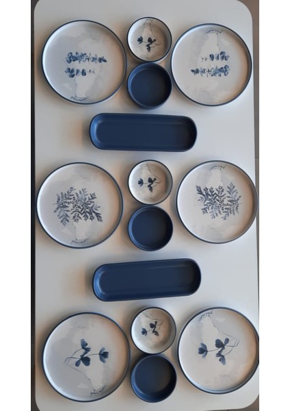 14 Parça 6 Kişilik Kahvaltı Takımı Blue Magıc