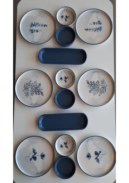 14 Parça 6 Kişilik Kahvaltı Takımı Blue Magıc