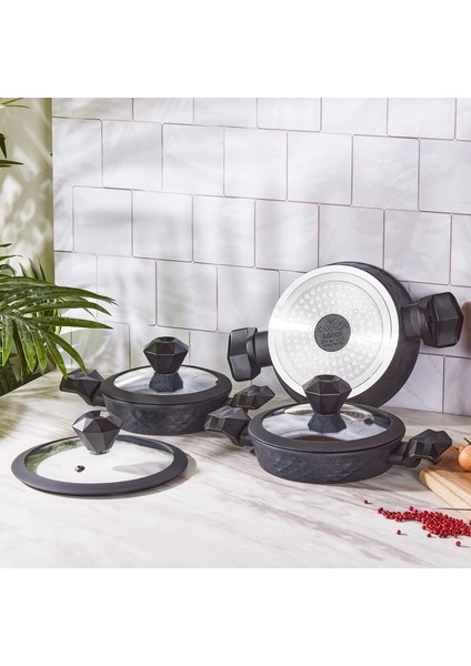 Biodiamond Elmas Kristal Indüksiyon Tabanlı 6 Parça Sahan Seti 10 Yıl Garanti fırsatları