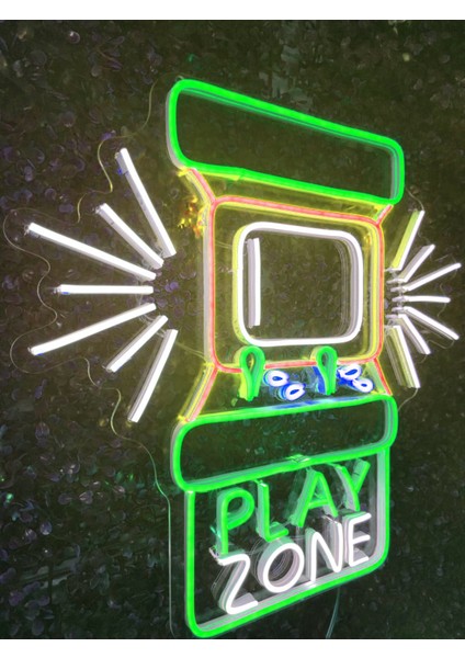 Play Zone Gamer Neon LED Dekoratif AYDINLATMA(55X45CM)