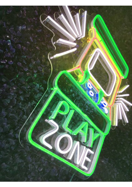Play Zone Gamer Neon LED Dekoratif AYDINLATMA(55X45CM)