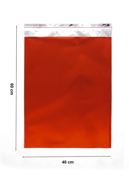 40X60 Lüx Kırmızı Metalize Hediye Paketi 5 Adet