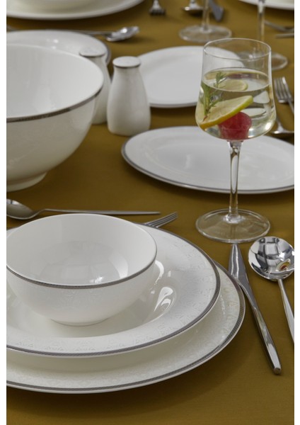 Monarch Silver 60 Parça 12 Kişilik Bone China Yemek Takımı