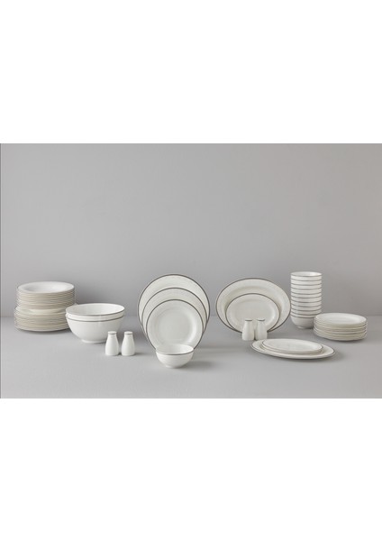 Monarch Silver 60 Parça 12 Kişilik Bone China Yemek Takımı