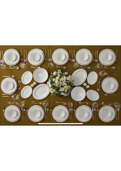 Be Original Monarch Gold 60 Parça 12 Kişilik Bone China Yemek Takımı