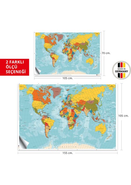 Dünya Haritası Duvar Sticker, Okul Haritaları, Ofis Dünya Haritası, Kendinden Yapışkanlı Harita fırsatları