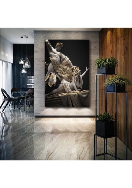 Medusa Yılan Saçlı Kadın Heykel Mitoloji Zeus Heykel Kanvas Tablo AR03076