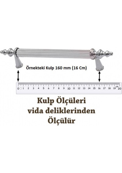 224 mm Hitit Boru Boy Kulp Mobilya Dolap Kapak Çekmece Kulpu Mat Krom