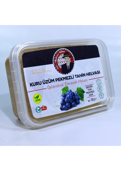 Şekersiz Kuru Üzüm Pekmezli Ermenek Helvası 700 G Vegan Glutensiz