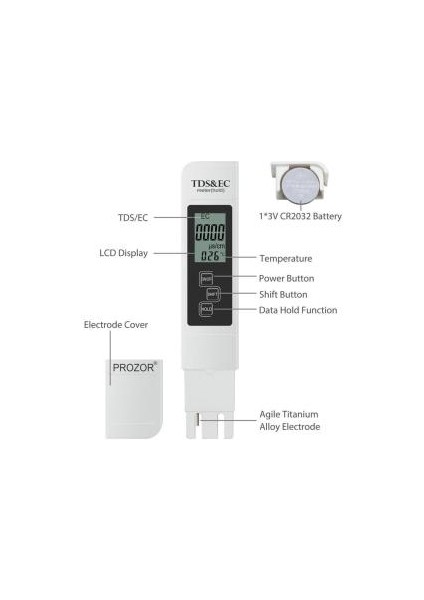 Ec / Ppm Metre Tds Ölçer-Su Kalitesi Ölçer