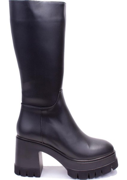 DZA07-890501 Siyah Günlük Platform Topuklu Kadın Çizme fiyatları