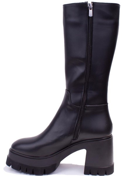 DZA07-890501 Siyah Günlük Platform Topuklu Kadın Çizme modelleri