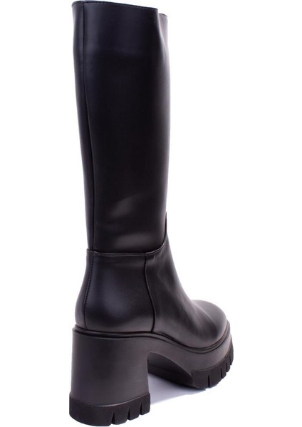 DZA07-890501 Siyah Günlük Platform Topuklu Kadın Çizme fırsatları