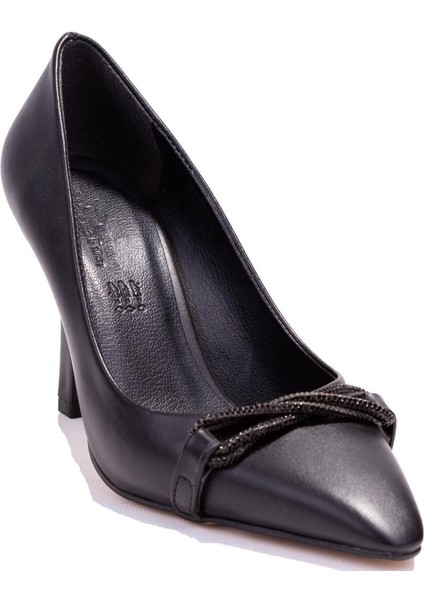 DZA07-388462 Siyah Abiye Topuklu Kadın Ayakkabı
