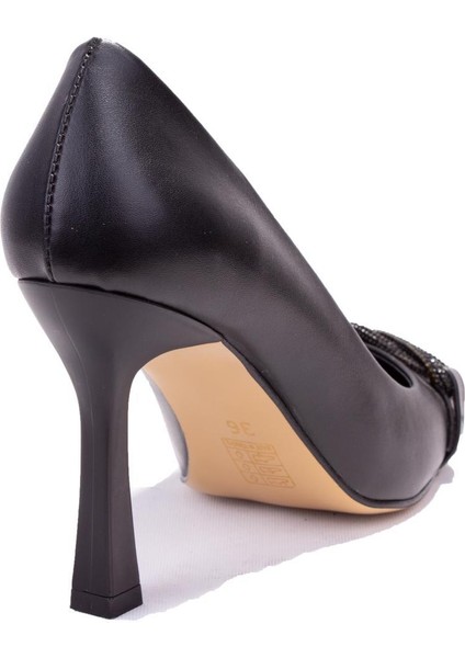 DZA07-388462 Siyah Abiye Topuklu Kadın Ayakkabı fırsatları