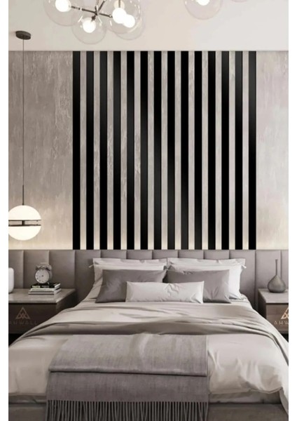 Ahşap Şerit Duvar Dekor Panelleri Siyah fiyatları