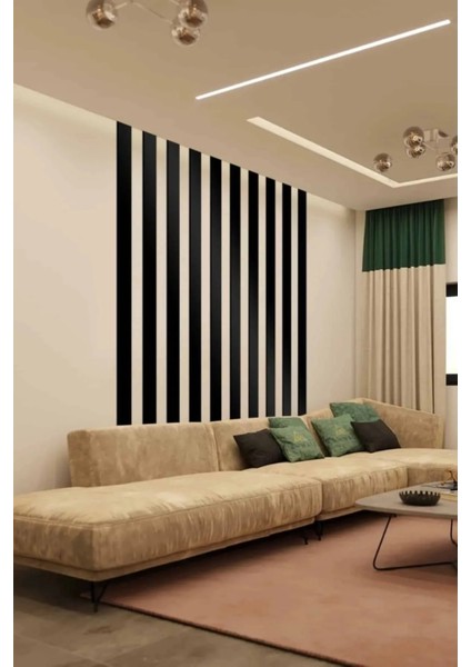 Ahşap Şerit Duvar Dekor Panelleri Siyah modelleri