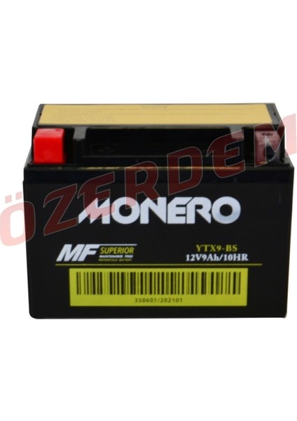 Akü Bs 12 V 9 Ah Yatık Monero