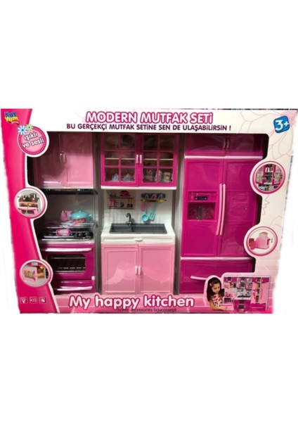 My Lıttle Chefs Küçük Mutfak Şefi 3 Parça Sesli Işıklı Fırın Benim My Modern Kıtchen Mutfak Seti
