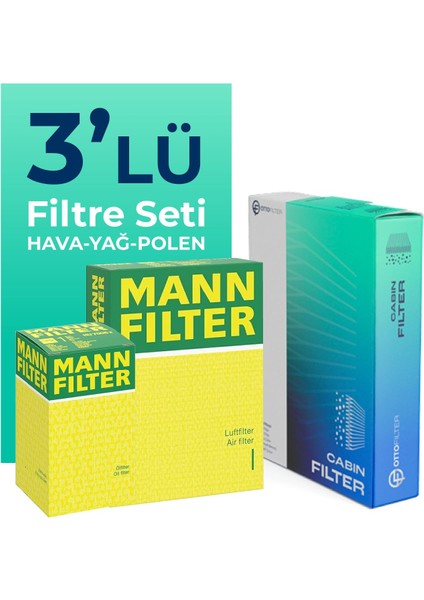 MANN Mercedes S350 Dizel Filtre Bakım Seti (2009-2013) 3 Lü