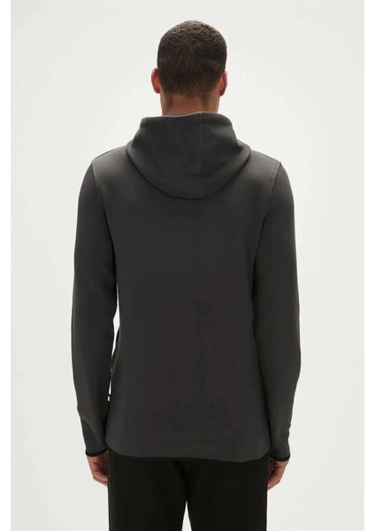 Defence Half-Zip Hoodie Erkek Sweatshirt 19.02.27.027RAVEN