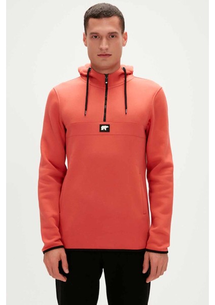 Defence Half-Zip Hoodie Erkek Sweatshirt 19.02.27.027GINGER