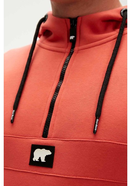 Defence Half-Zip Hoodie Erkek Sweatshirt 19.02.27.027GINGER