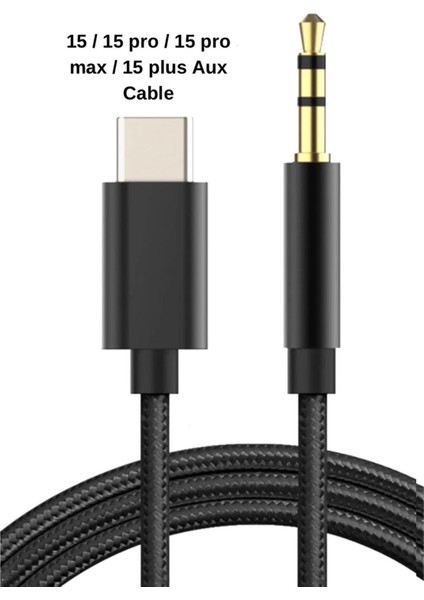 Iphone 15 Pro Max Aux Kablo Type C Örgü Hasır Dac Çipli Kablo