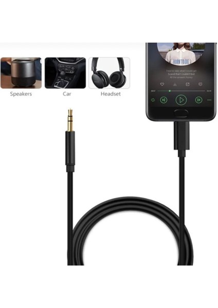 Iphone 15 Plus Aux Kablo Type C Örgü Hasır Dac Çipli Kablo