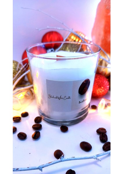 Black And White Candle Bwc Kahve Kokulu Dekoratif Büyük Mum (Hediyelik, Yılbaşı, Özel Gün)