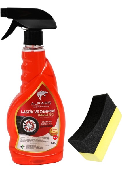 Araba Lastik Parlatıcı Tampon Parlatıcı 500ML + Lastik Süngeri 2'li Set