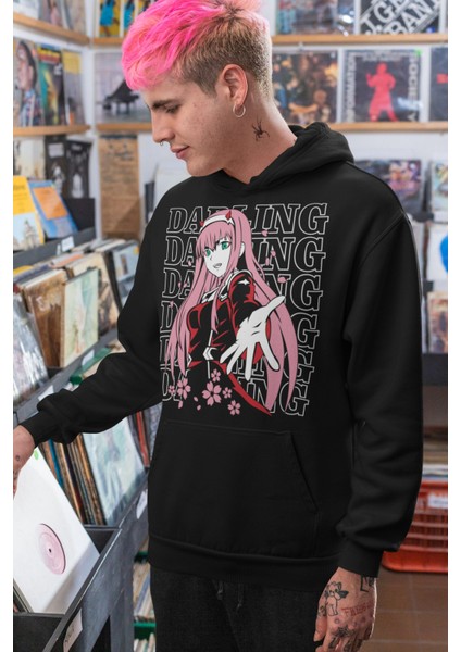 Fuddy Moda Zero Two 2 Baskılı Kapüşonlu Sweatshirt