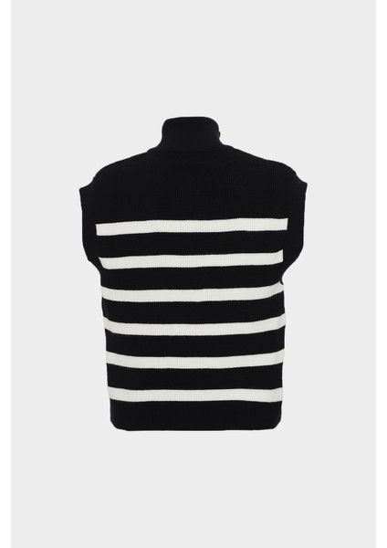 AÇELYAOKCU Oversize Yarım Balıkçı Fermuar Detaylı Çizgili Kadın Triko Süveter fiyatları