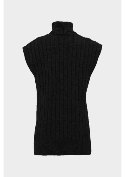 Oversize Balıkçı Yaka Saç Örgü Kadın Triko Süveter