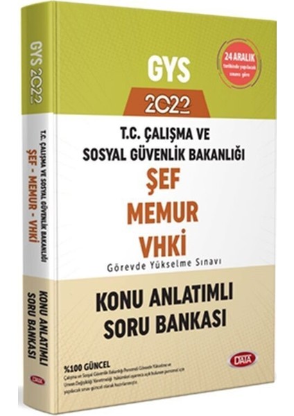 2022 GYS Çalışma ve Sosyal Güvenlik Bakanlığı Şef Memur ve Vhki Konu Anlatımlı Soru Bankası