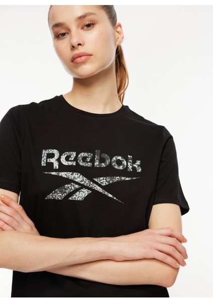 Siyah Kadın Yuvarlak Yaka T-Shirt II3216 Modern Safarı Graphıc Tee
