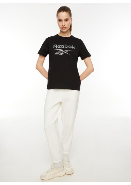 Siyah Kadın Yuvarlak Yaka T-Shirt II3216 Modern Safarı Graphıc Tee