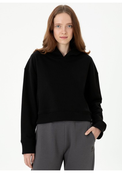 Kapüşon Yaka Siyah Kadın Sweatshirt Rc-Gapın
