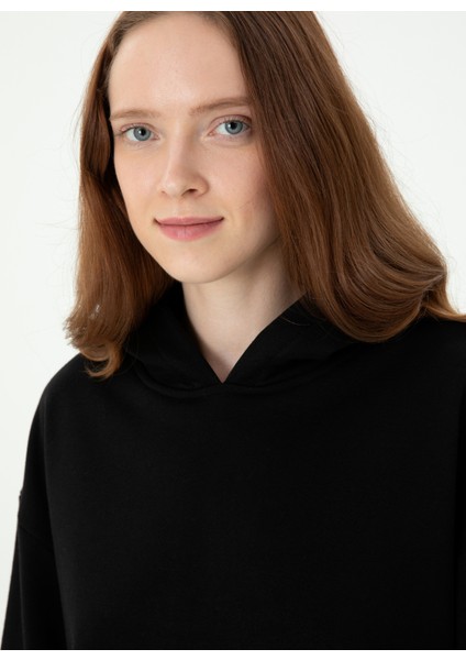 Kapüşon Yaka Siyah Kadın Sweatshirt Rc-Gapın fiyatları