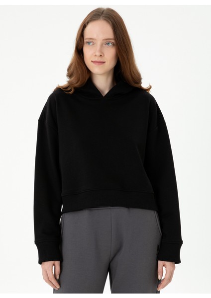 Kapüşon Yaka Siyah Kadın Sweatshirt Rc-Gapın modelleri
