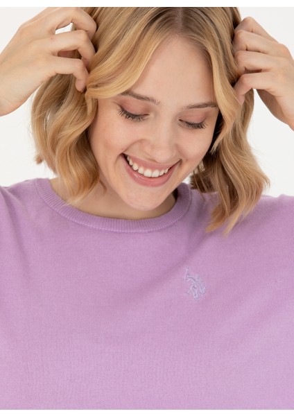 Bisiklet Yaka Comfort Fit Lila Kazak Kadın ORINA-BSK23 fiyatları