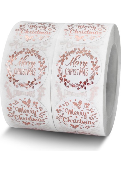 C45 - 100 Adet 100-500 Adet 1 Inç/2.5cm Merry Christmas Gül Altın Yuvarlak Lazer Hediye Mühür Sızdırmazlık Çıkartmaları Su Geçirmez Düğün Tatil Etiketi (Yurt Dışından) modelleri