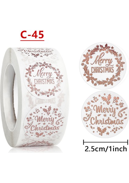C45 - 100 Adet 100-500 Adet 1 Inç/2.5cm Merry Christmas Gül Altın Yuvarlak Lazer Hediye Mühür Sızdırmazlık Çıkartmaları Su Geçirmez Düğün Tatil Etiketi (Yurt Dışından) indirimleri