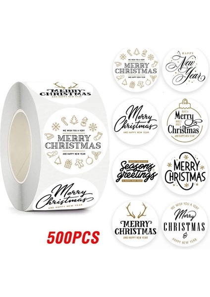 QY2110-500PCS 100-500PCS Merry Christmas Çıkartma Noel Partisi Dekorasyon Hediye Kutusu Mühürlü Etiket Zarf Çıkartma Ev Dekorasyonu Pişirme Etiketleri (Yurt Dışından)