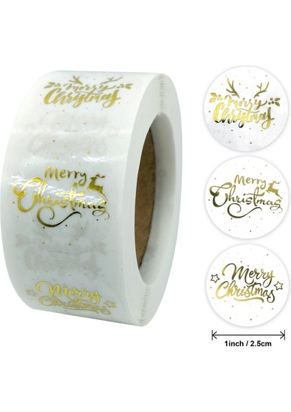 QY722-100PCS 100-500PCS Gül Altın Merry Christmas Çıkartmalar Kendinden Yapışkanlı Tatil Çıkartmaları Noel Dekoru Düğün Parti Kartları Etiketi (Yurt Dışından)