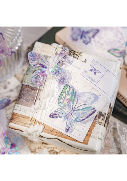 S19434-5 Mr.paper 6 Stilleri 20 Adet/paket Pet Çıkartmalar Vintage Lazer Gümüş 3D Kristal Kelebek El Kitabı Dıy Dekorasyon Malzemesi Kırtasiye (Yurt Dışından) indirimleri