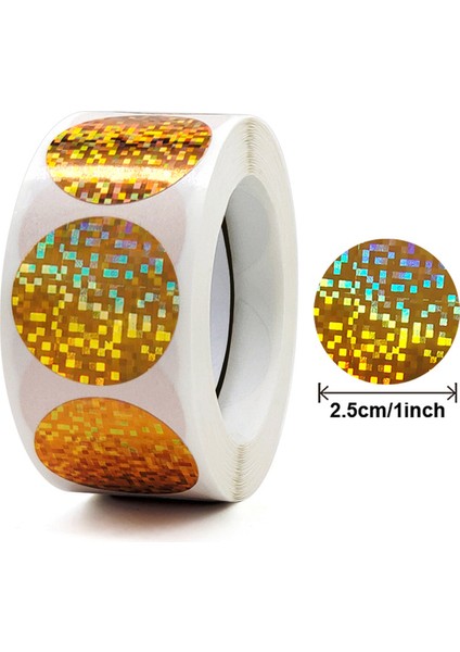 QY1987-300PCS 100-500PCS Renkli Yuvarlak Lazer Etiket Fırında Sarma Dekorasyon Yapışkan Etiket Düğün Dekorasyon Doğum Günü Partisi Hediye Paketleyici Sızdırmazlık (Yurt Dışından)